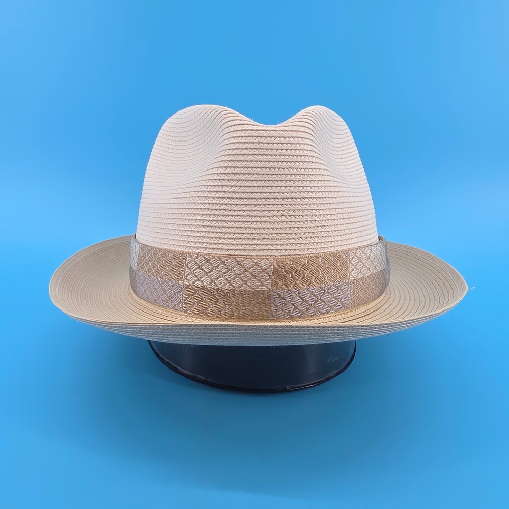 Stetson Andover Straw Fedora Hat Beige Sand TS6215J222 Size 7 5/8